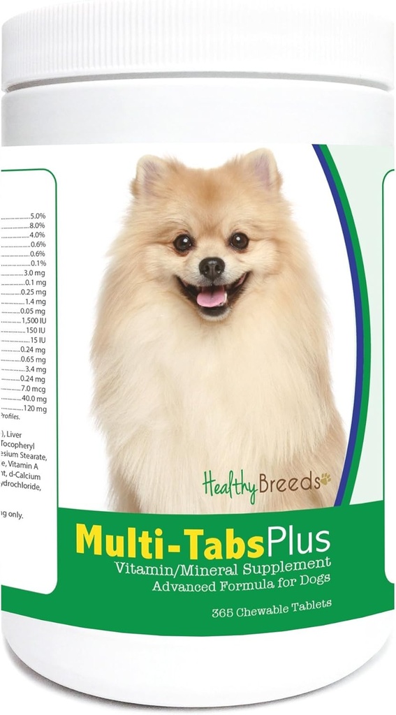 Zdrave pasme Pomeranian Multi-Tabs Plus Žvečljive tablete 365 Število