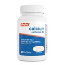 Rugby Calcium 600 mg tablete z vitaminom D3 200 i.e. (5 μg) – prehranska dopolnila za zdravje kosti in absorpcijo kalcija brez glutena, 60 enot (1 pakiranje)