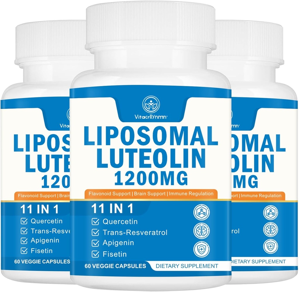 1200MG liposomski luteolin dodatek - Največja absorpcija, Antioksidant Boost za možgane 180 Kapsule