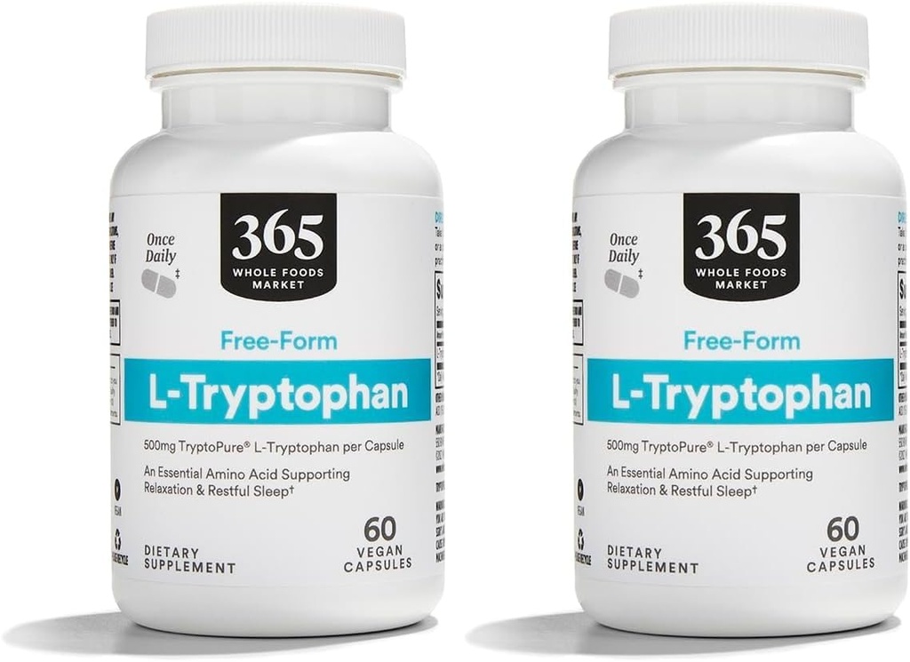 365 by Whole Foods Market, L-Tryptophan, 60 Veggie Capsules (Pack of 2)