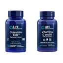 Life Extension Curcumin Elite Turmeric Extract, spodbuja zdravo vnetni odziv in vitamini D in K z morskim jodom, vitaminom D3, vitaminom K1 in K2