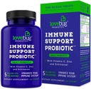lovebug PROBIOTICS Imunska podpora Dnevni probiotik za moške in ženske, 40 milijard CFU & 6 sevov, vključuje vitamin C, cink in ehinacea, 30 kapsul, vegan in ne-GMO