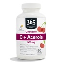 365 by Cela živila Market, Žvečljiva C + Acerola C 500mg, naravna češnjeva aroma, Vegan, 90 tablet