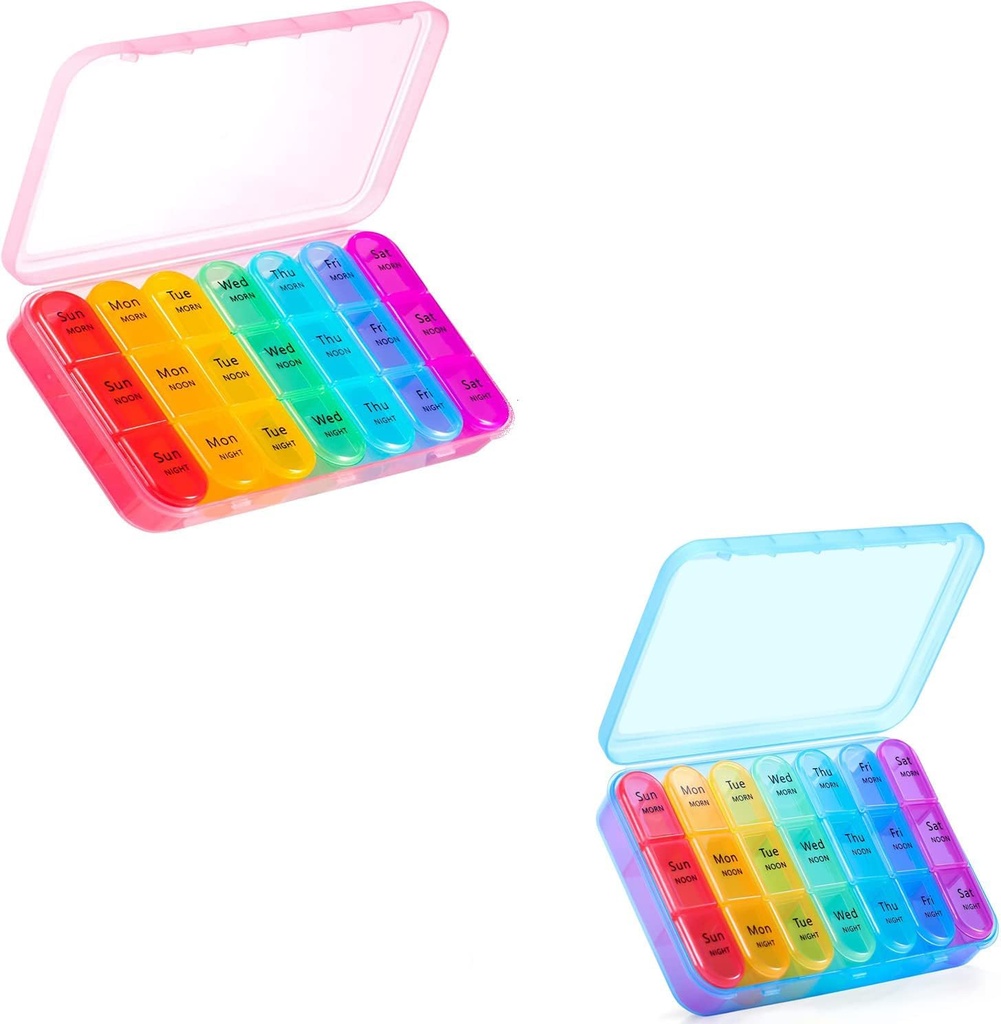 Asprink Pink in Blue tablete Organizator 3 krat na dan - tedenske tablete Box 3 krat na dan - Dnevne tablete Box 7 dan Medicine Organizator, velike tablete primeru tablete Box 3 krat na dan, potovalne tablete Organizator