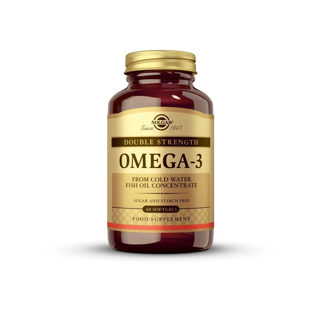 Solgar Dvojna moč Omega 3 700 mg - 60 Softgels - Vključuje 600 mg EPA & DHA - Non-GMO, Gluten Free - 60 Serving