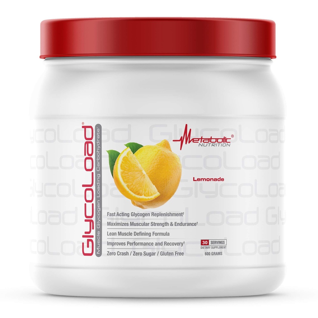 Presnovna prehrana, Glycoload, 100% Micronized Ciklični grozd Dekstrin Karbohidrat v prahu, Muscle Glycogen Nalaganje ogljikovih hidratov, Pre Intra Post Workout dodatek, Limonada, 600 gm (30 ser)