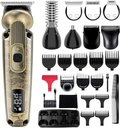Hatteker Beard Trimmer Mustache Trimmer za moške 8 v 1 Nastavljiva hitrost vodoodporni Clipper las T-Blade Electic Razor Shavers Akumulators Mens Darilni komplet z obraz nos telo (Bronze)