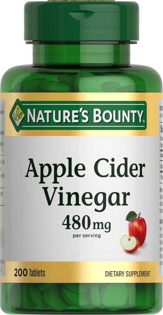 Narava Bounty Apple Cider Vinegar 480mg tablete, vegetarijanski dodatek na osnovi rastlin, 200 tablet