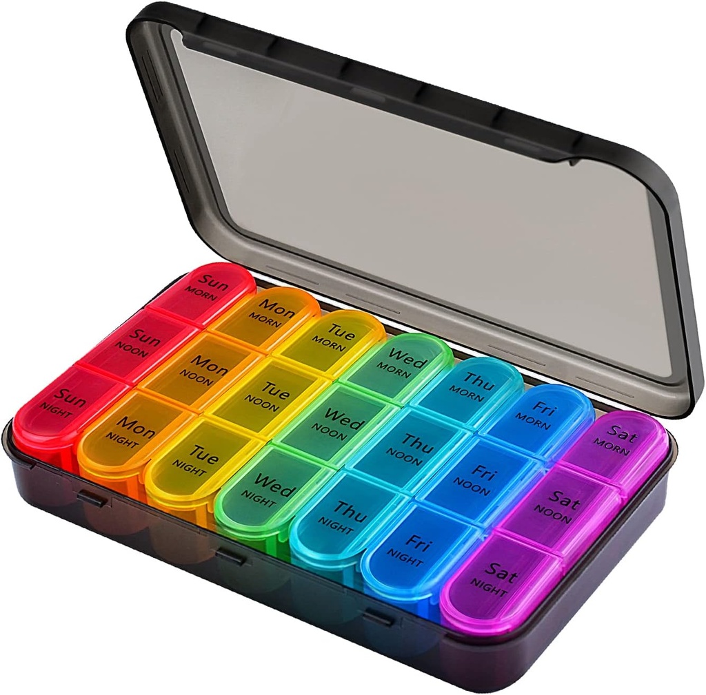 7 dan Tablete Box Organizator 3 krat dnevno Medicina Skladiščenje Box,Cruxer teden zdravljenja Tableta Organizator Vlaga-Proof BPA Brezplačna potovanja Dosette Box Dispenser Primer obdržati vitamine,Cod Jetrno olje,Dodatki