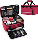 CURMIO majhna vrečka prve pomoči prazna, družina prva pomoč Kit Case, Medicine shranjevanje Organizator Box za dom in potovanja, rdeča (Patent nerešen)
