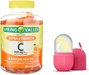 Spring Valley Dodatna moč Vitamin C Prehranska dopolnila vegetarijanske žvečilke, Orange, 500 mg, 120 Ct in darilo Ice Roller za obraz