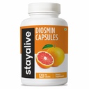 STAY ALIVE Pure Diosmin Complex 1000mg Formula, 120 Kapsule, Citrus Bioflavonoidi Bogat izvleček sadja, 2 Mesec dobave, 100% Vegetarian, Non-GMO & Gluten Free Diosmin dodatek