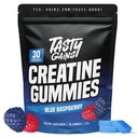 TASTY GAINS Kreatin Gumies - 90g kreatin monohidrat - Delovni dodatki - Gradite mišice & Boost moč za moške in ženske - Made in USA - Non GSO - Vegan prijazno (Velika, Modra malina)