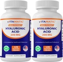 Vitamatski 2 paket Hyaluronic Acid dopolnila 200mg - Podpira zdravo povezana tkiva in sklepe - spodbujanje mladih zdravo kožo - skupaj 240 kapsul