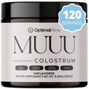 Optimal Prime - MUUU Goveji kolostrum dopolnilo in Superfood prašek za zdravje, napihnjenost, imunske podpore, las, kože in nohtov brez arome, 120 Serving