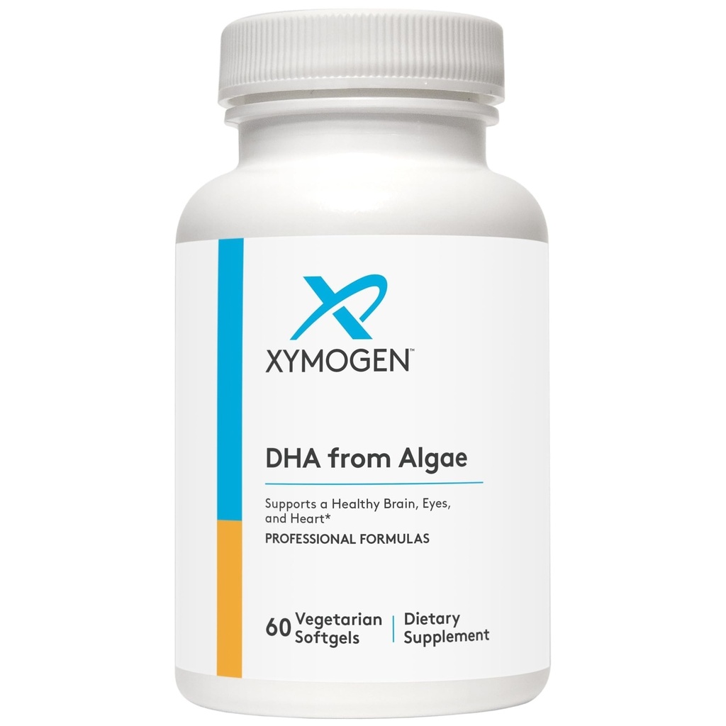 XYMOGEN DHA iz Algae - DHA Omega-3 dodatek - podpira možgane, oči, srce + Imunsko zdravje (60 kapsul)