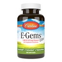 Carlson - E-Gems Elite, 1000 i.e. (670 mg) Vitamin E s tokoferoli in tokotrienoli, Optimalna Wellness, 60 Softgels