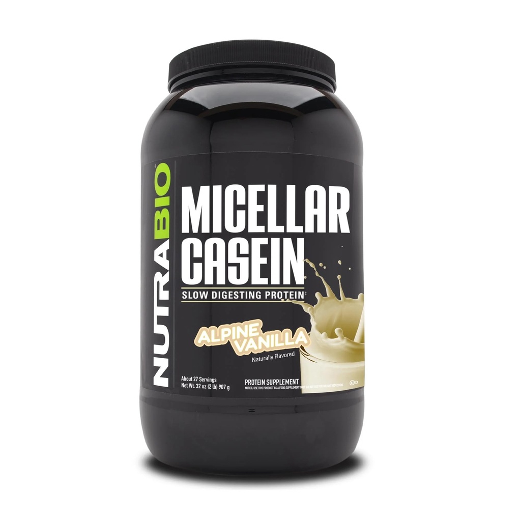 NutraBio Kazein Protein Powder, Micellar Casien Powder, 25g Počasne Prebavne beljakovine, pomaga vas polno, čez noč okrevanje in rast mišic, BCAA & EAA, Gluten Free, Soy Free, 2Lb Vanilla