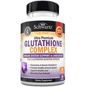 BioSchwartz Glutatione Dodatek 500mg - Jetrna detoks s Quercetin, Vitamin C, Milk Thistle, Alpha Lipoic Acid - Imunska podpora tablete - Izboljšana odpornost Obrambna Formula - 60 kapsul