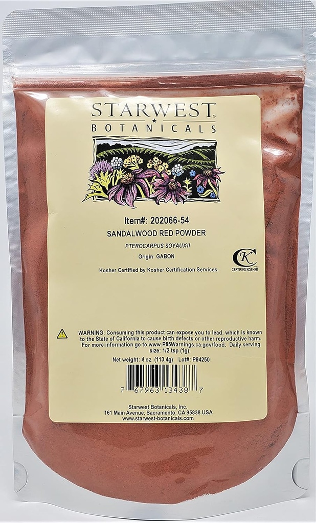 Zvezdnozahodni Botaniki Red Sandalwood Powder, 4 Ounce