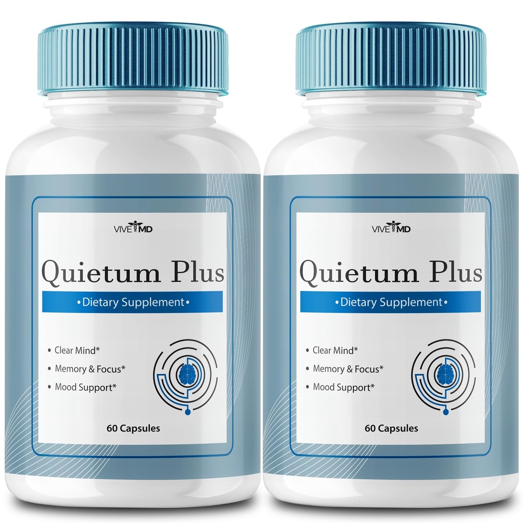 Vive MD Quitum Plus Tinitus Relief za zvonjenje ušesa - hitro uho zvonjenje Relief, Clear Tinitus, in Holistic Tinitus Zdravljenje s 60 Kapsule na steklenico (2 pakiranje)