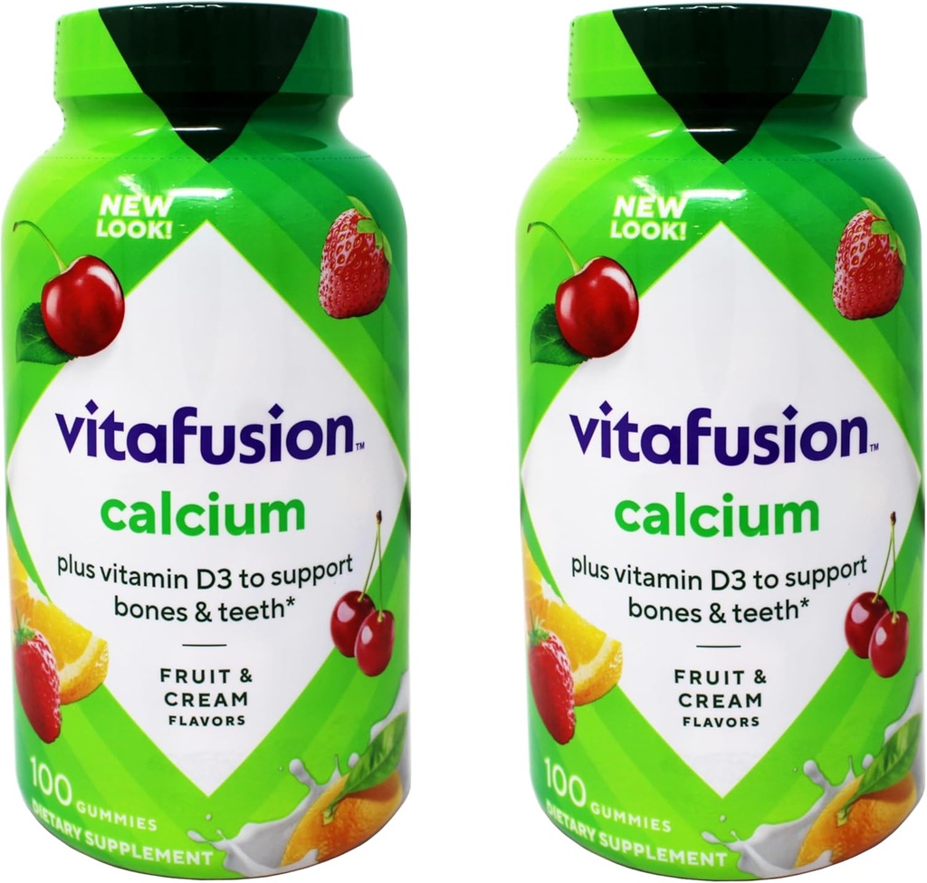 VitaFusion Kalcij z vitaminom D3 - 2 100 Count steklenice - 200 Gummies skupaj