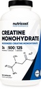 Nutricost Mikroniziran kreatin monohidrat 3000 mg 500 kapsul, 125 serviranja, 750 mg kreatin monohidrata na kapsulo