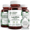 Natural Nutra Soy Lecithin 1200 mg prehransko dopolnilo - Možganske funkcije, zdravje jeter, Hepls zdravje prsi, Spomin povečanje dodatek - Gluten-free, BPA-free, 100 Mehčalci v recikliranje steklenic