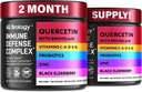 Quercetin z bromelainom - Premium Quercetin Bromelain Kapsule za imuno podporo* - Bromelain Quercetin dodatek - ne GSO Quercetin - 2 pakiranji (120 kapsul)