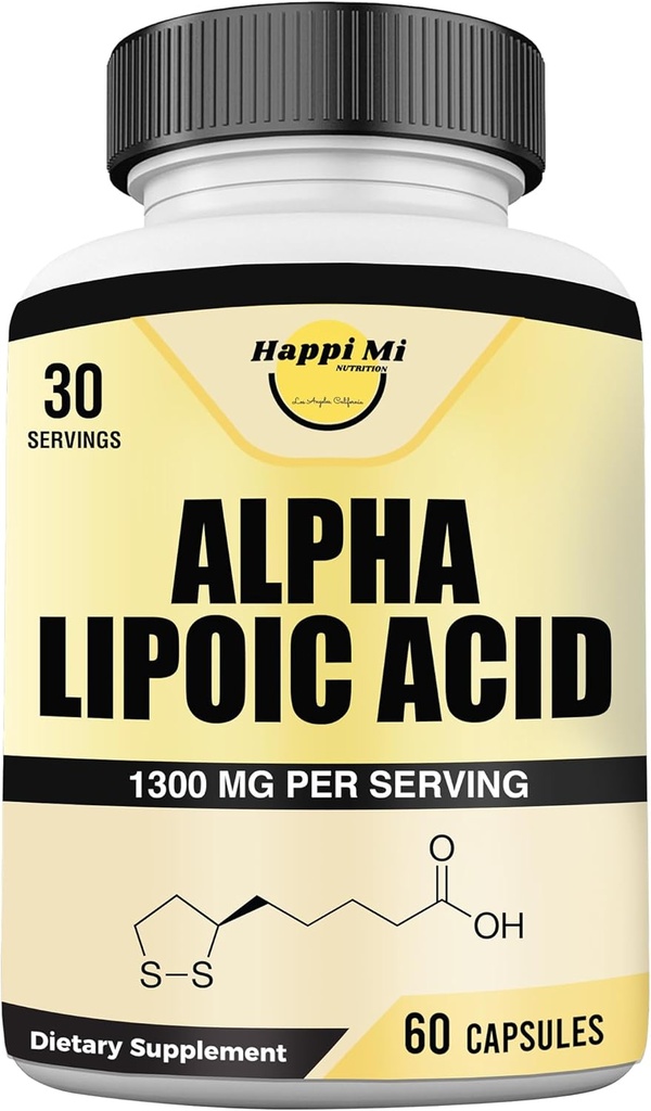Alpha Lipoična kislina Kapsule 1300mg na obrok - 30 Serving na steklenico - Antioksidant Podpora za splošno zdravje