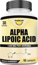 Alpha Lipoična kislina Kapsule 1300mg na obrok - 30 Serving na steklenico - Antioksidant Podpora za splošno zdravje