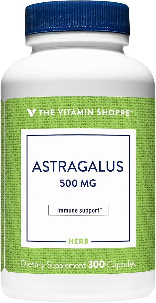 The Vitamin Shoppe Astragalus (Root) 500mg - Zeliščni dodatek za podporo imunskega sistema & telesa naravne obrambe - pomaga graditi Stamina, energija in vitalnost (300 Kapsule)