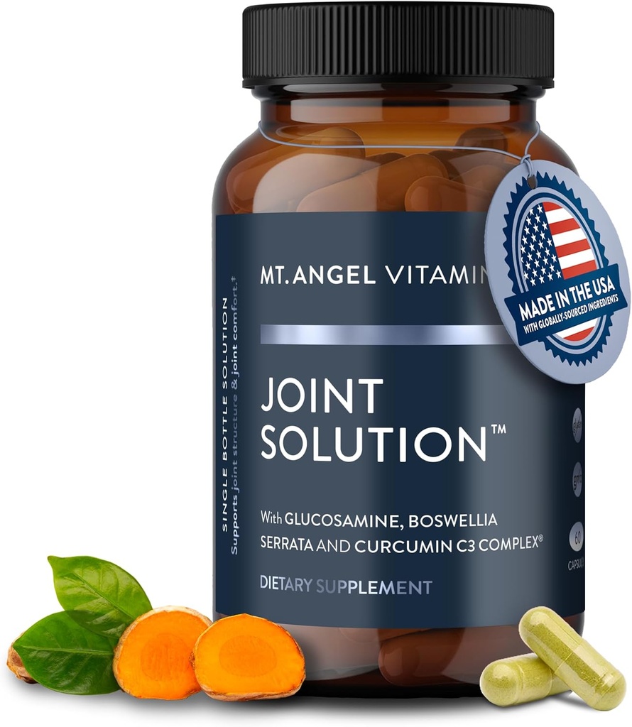 Mt. Angel Vitamini - Skupna rešitev - Curcumin C3 kompleks, Kurkumin, Tumer, Kurkumin, Skupna podpora dodatek, Tumer in Ginger, Kurkum dopolnilo, Glukozamin, Colagen - 60 Caps