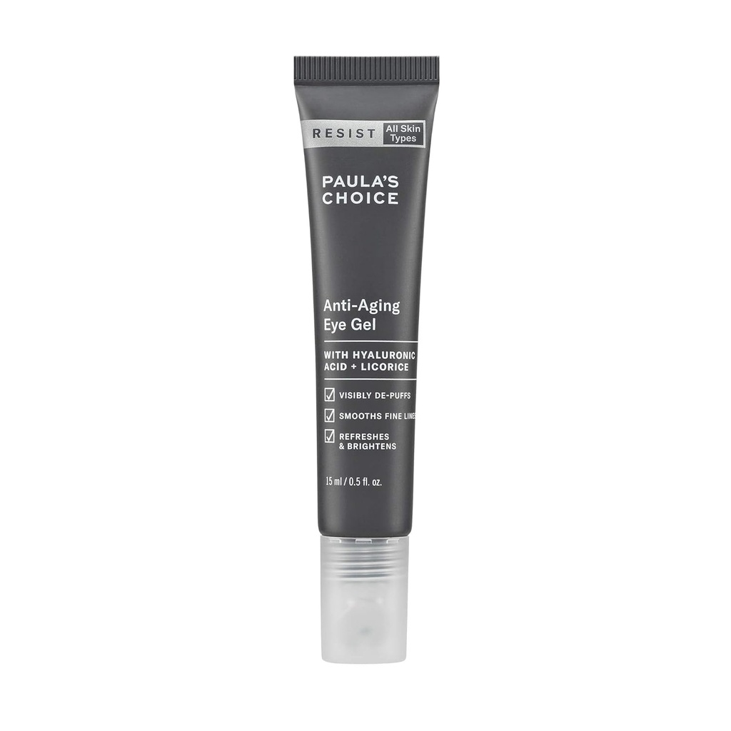 Paula's Choice RESIST Anti-Aging Eye Gel s hialuronsko kislino, za temne kroge, Puffy Eyes, Crow's Noge, Fine Lines & Wrinkles, 0.5 Ounce