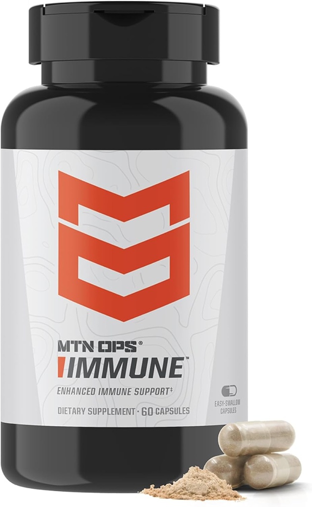 MTN OPS ImmuneTM kapsule Dnevna imunska podpora z vitaminom D, vitaminom C, cinkom, bezgovimi jagodami, echinaceo in antioksidanti - 60 kapsul Easy-Shallow - 30 servivov