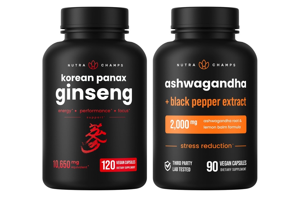 NutraChamps Korejski Ginseng Kapsule in Ashwagandha Kapsule 2 paket