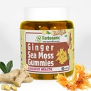 HERBOGANIC Ginger Sea Moss Gumies - Zeliščna podpora za imuno-prebavno zdravje - rastlinsko-powered, Gluten-free & Vegan-prijateljski - 60 Count