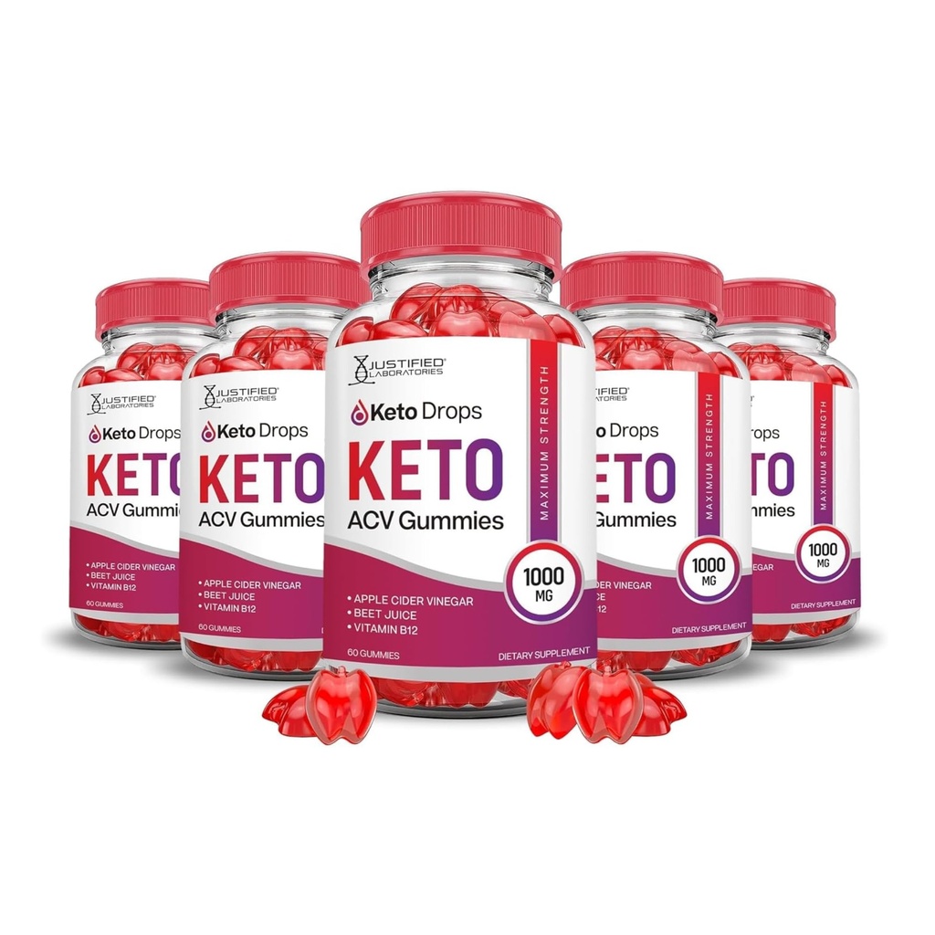 Upravičeni laboratoriji (5 Pack Keto kapljice Keto ACV Gummies Formula 1000MG Keto kapljice Keto Gummies Apple Cider Vinegar Oblikovan s Pomegranate Beet Juice v prahu B12 Vegan Non GSO 300 Gummies