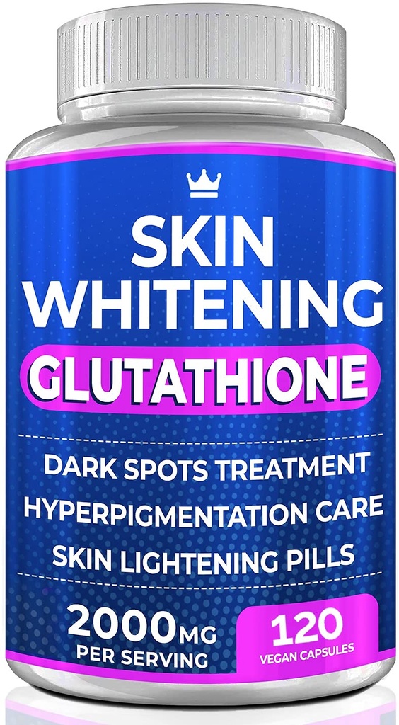 Tablete za beljenje glutationa - 120 kapsul 2000 mg Glutatione - učinkovit dodatek za posvetlitev kože - temne pege, melasma in akne odstranjevanje brazgotin, zdravljenje hiperpigmentacije - antioksidant proti staranju
