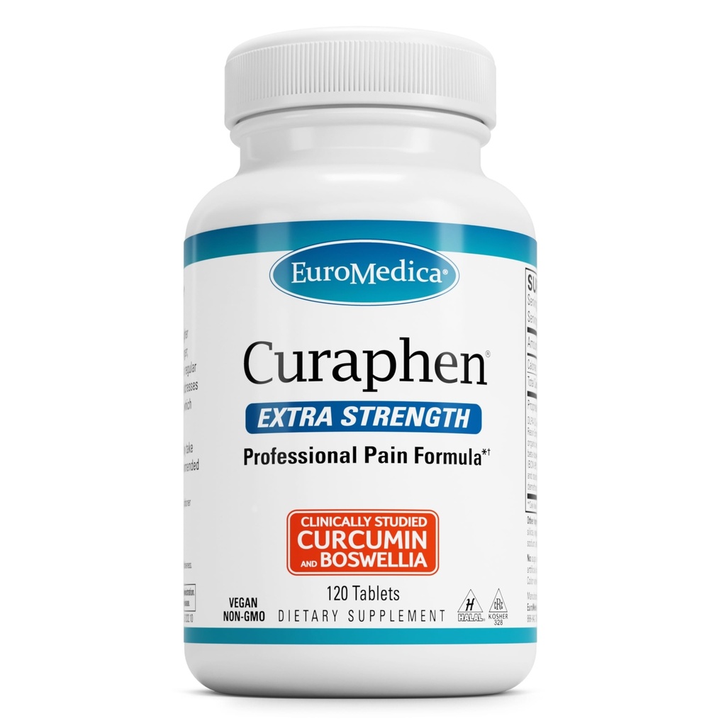 EuroMedica Curafen Dodatna moč - Curcumin & Boswellia dodatek za zdravo kroženje podpora - Kurkuma dodatek za podporo sklepov, mišice zdravje in endorfin proizvodnja - 120 tablet