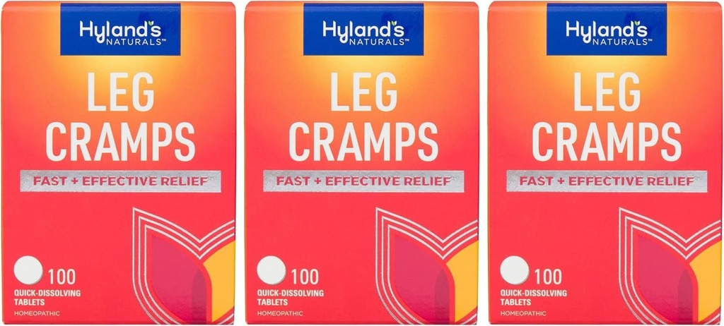 Hylandove kratice za noge, Relief of Leg, Calf, Charley Horses in Foot Cramps, 100 hitro raztopitev tablete 3-Pack (300 skupaj)