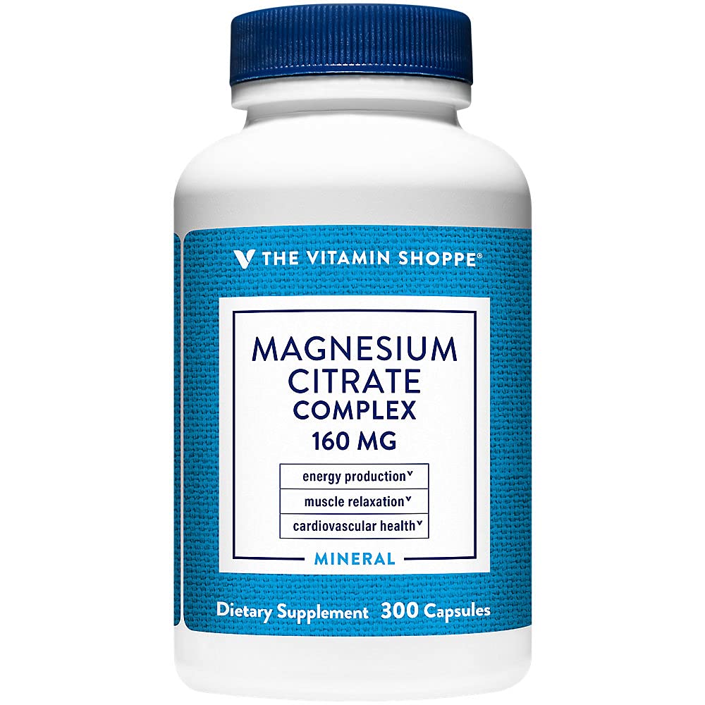 Vitamin Shoppe Magnezijev Citrat Complex 160MG, Mineral dodatek, ki podpira kosti, Zobje in energija proizvodnje (300 kapsul)
