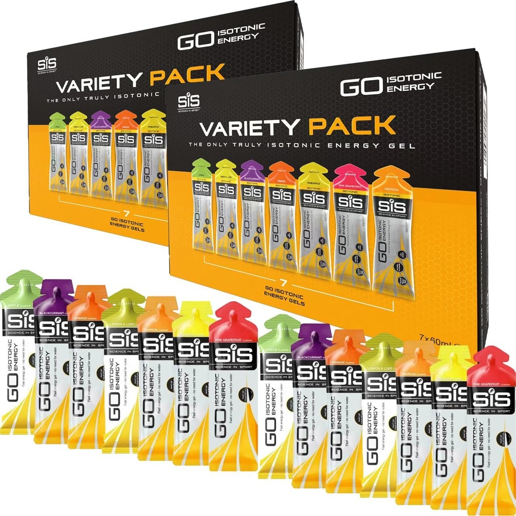 SiS Znanost v športu Tekoči energijski geli, Polni elektrolitov, Dobro za hidracijo, Okus Variety Pack, Vegan, Gluten & Dairy Free, 14 x 60ml, Orange