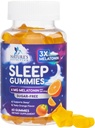Melatonin Sleep Gumies Sladkor brez sladkorja - 6 mg Melatonin Sleep Gumies za odrasle, Dodatna moč Sleep Gummy dopolnila, občasno podporo za spanje dodatek, 6mg Gomitas para Dormir - 60 Count