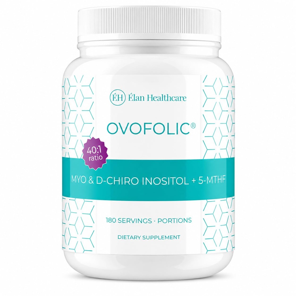 Inozitol dodatek - Myo-Inositol in D-Chiro Inositol Plus Active Folat- Idealno 40:1 Razmerje - Hormonsko ravnovesje (180 Servisi, 387g Jar)