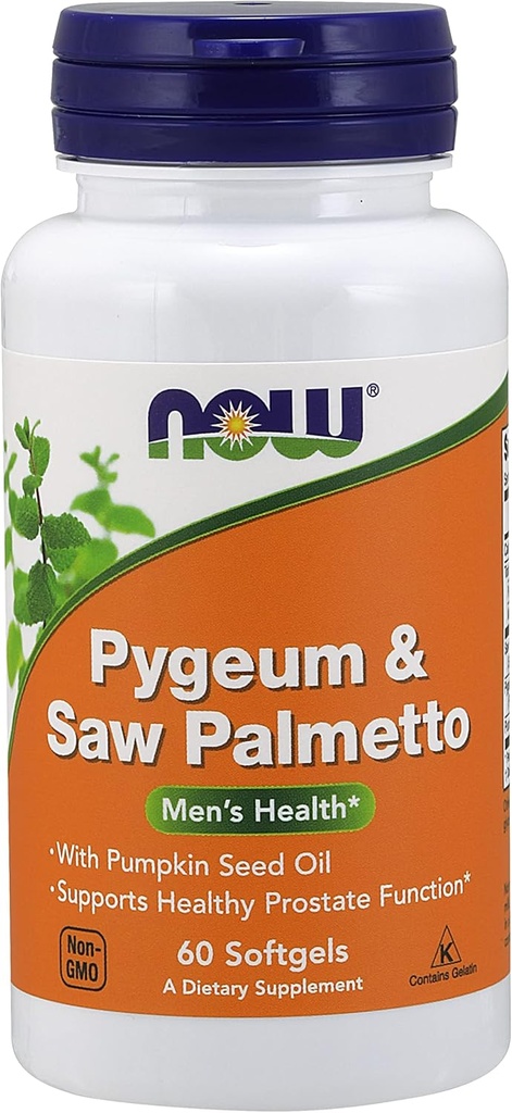 Pygeum & Saw Palmetto Extract, 25 mg/80 mg, 60 Sgels by Now Foods (paket z 2)