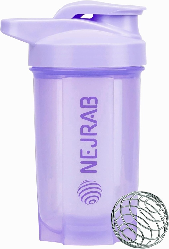 Steklenica Protein Shaker – Kot nalašč za kavo, Protein Powder – 16 Oz – za gimnastiko z mešalno žogo – Pokal za stresanje beljakovin (Purpel)