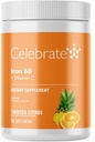 Praznovati vitamini železa dodatek s 60 mg železa in vitamina C – Citrus žvečenje za bariatrične bolnike, Gastric Bypass & rokavi Gastrectomy Podpora – 30 Tablete za vzdrževanje zdravja po operaciji