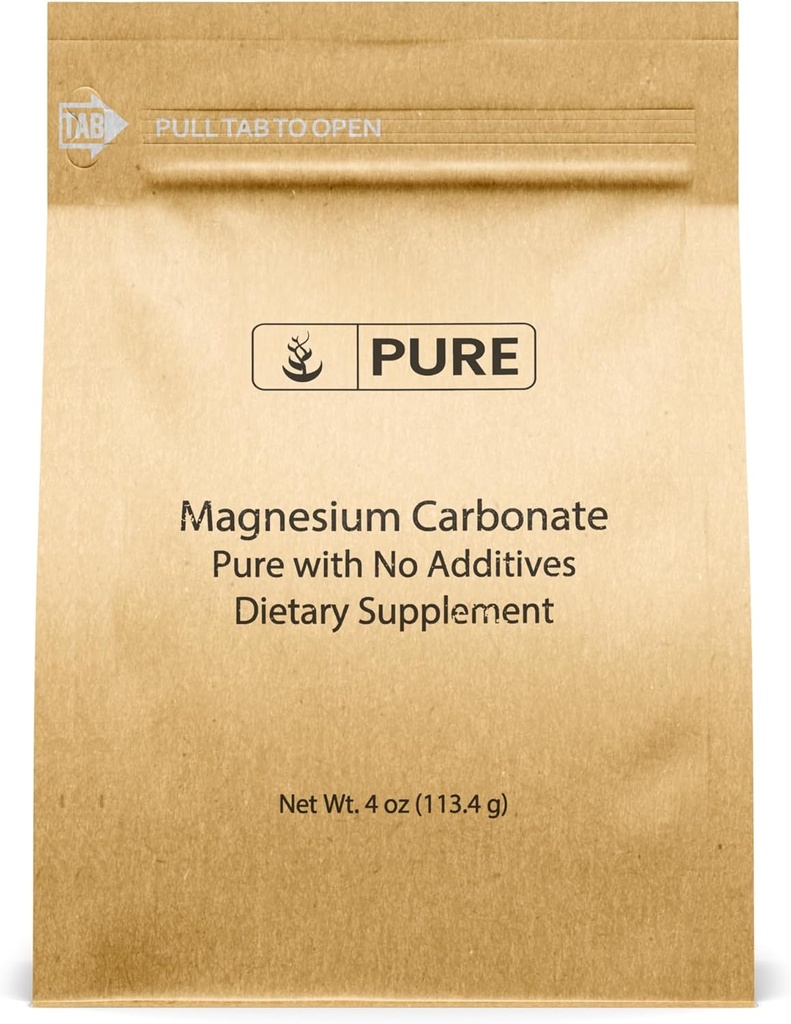 Čiste originalne sestavine Magnezijev karbonat (4oz) Magnezijev dodatek, Ne-GMO, Multi-Purpose