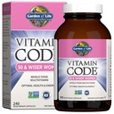 Vrt življenja Vitaminska koda Multivitamin za ženske 50 & več, 240 Kapsule, za ženske 50 Plus z vitamini B, vitamini A, C, D3, E & K, CoQ10, probiotiki in encimi